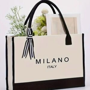 Milano Black and Cream Tote Bag